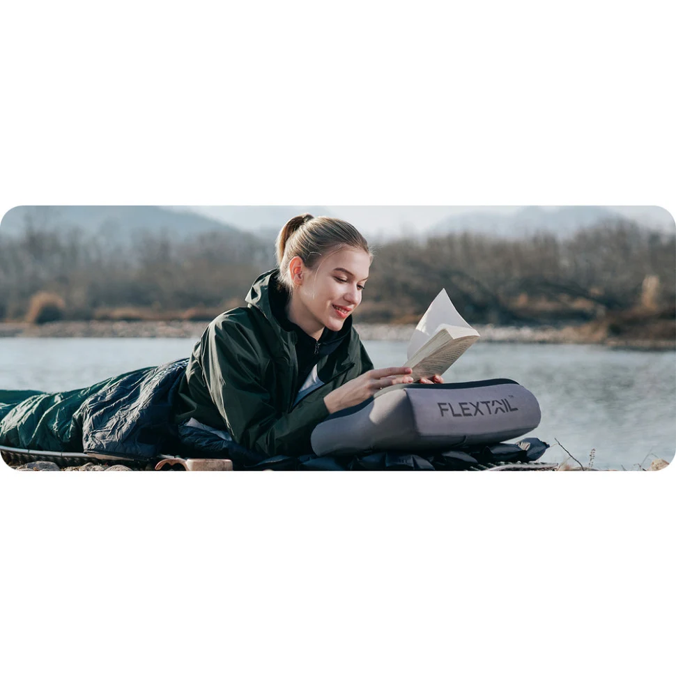 Надувна подушка Flextail Zero Pillow SE анатомічна поліуретан 42х30х10 см сірий