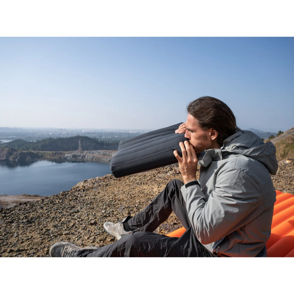Надувна подушка Flextail Zero Pillow SE анатомічна поліуретан 42х30х10 см сірий