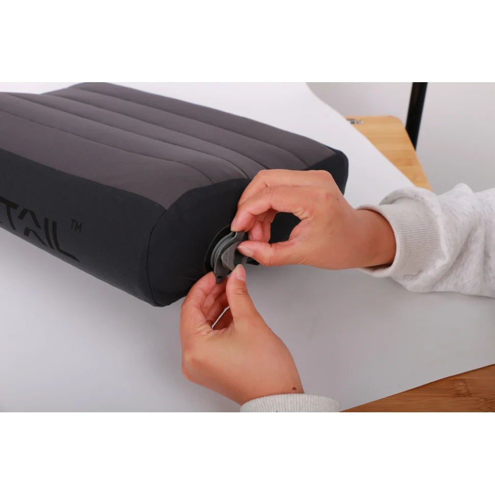 Надувна подушка Flextail Zero Pillow SE анатомічна поліуретан 42х30х10 см сірий