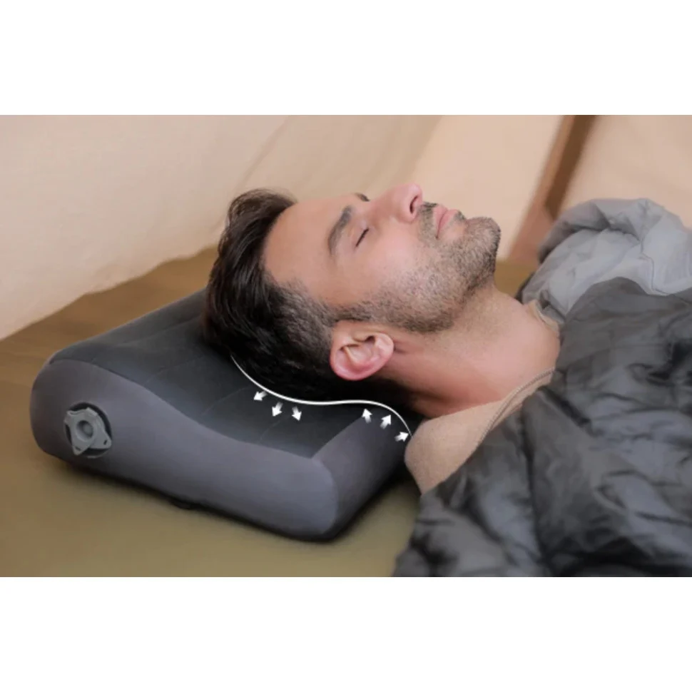 Надувна подушка Flextail Zero Pillow SE анатомічна поліуретан 42х30х10 см сірий