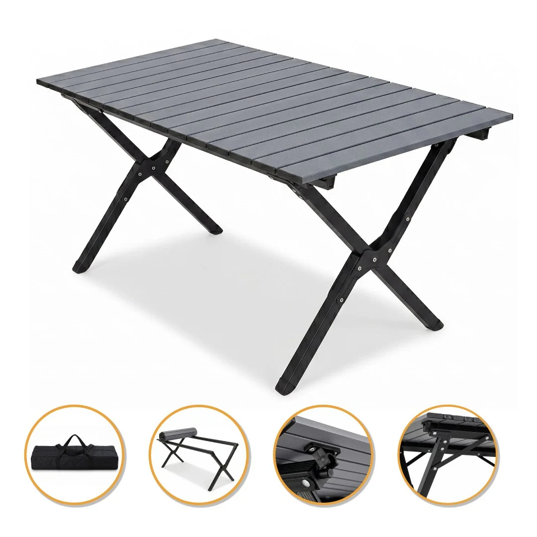 Складной туристический стол LEOBRO Camp Black L 88x59x41 см сталь, пластик, 7,2 кг