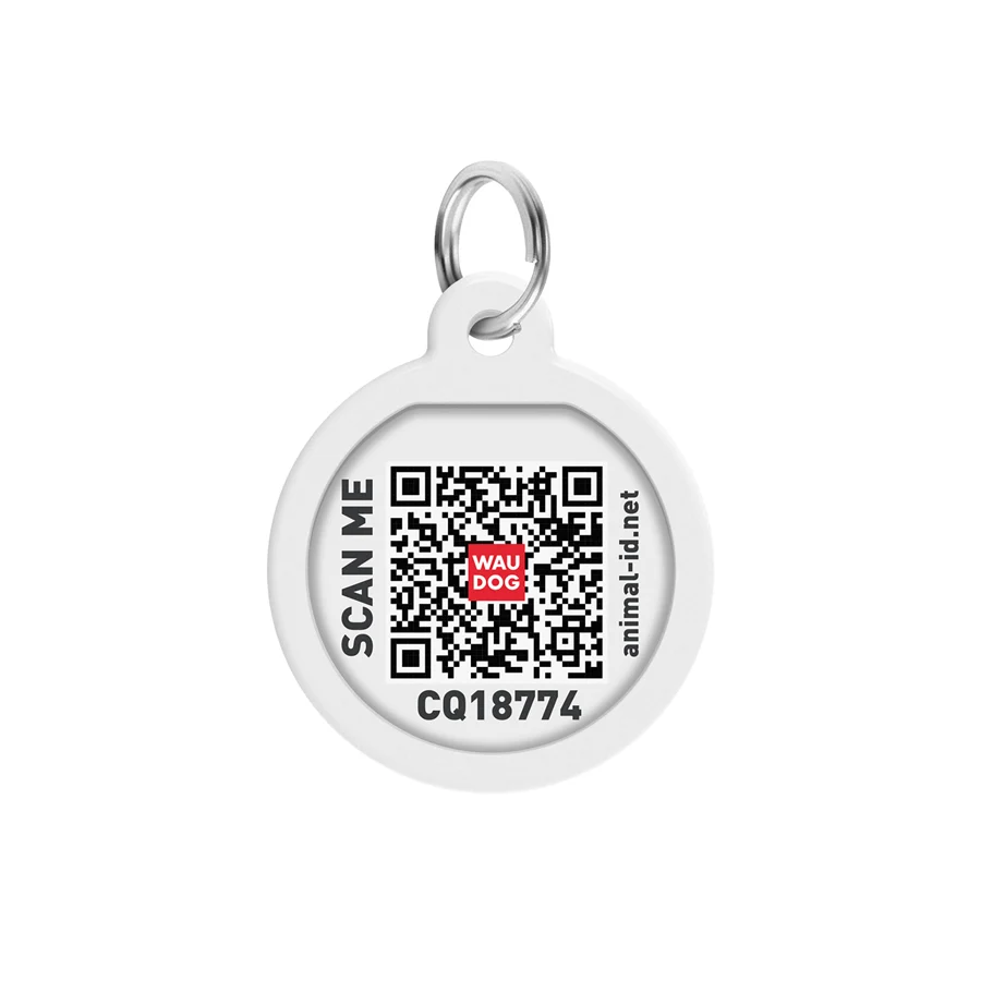Адресник для собак і котів WAUDOG Smart ID з QR паспортом сталь Д 25 мм металевий