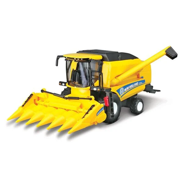 Зернозбиральний комбайн New Holland TC5.90 з кукурузною жаткою 1:32 метал-пластик жовтий 18 см