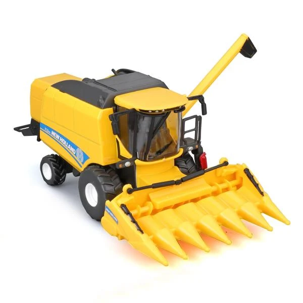 Зернозбиральний комбайн New Holland TC5.90 з кукурузною жаткою 1:32 метал-пластик жовтий 18 см
