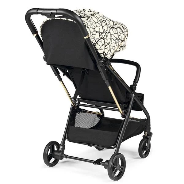 Прогулянкова коляска Peg-Perego Selfie багатопозиційна 9,5 кг екошкіра графічне золото