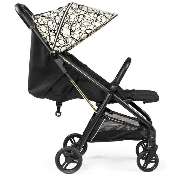 Прогулянкова коляска Peg-Perego Selfie багатопозиційна 9,5 кг екошкіра графічне золото