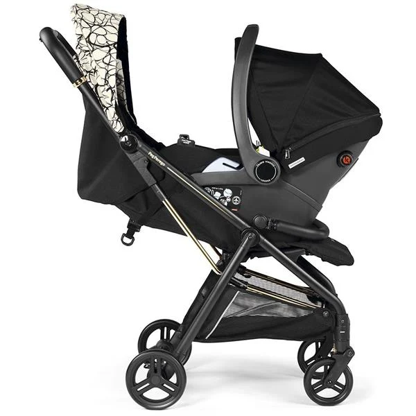 Прогулянкова коляска Peg-Perego Selfie багатопозиційна 9,5 кг екошкіра графічне золото