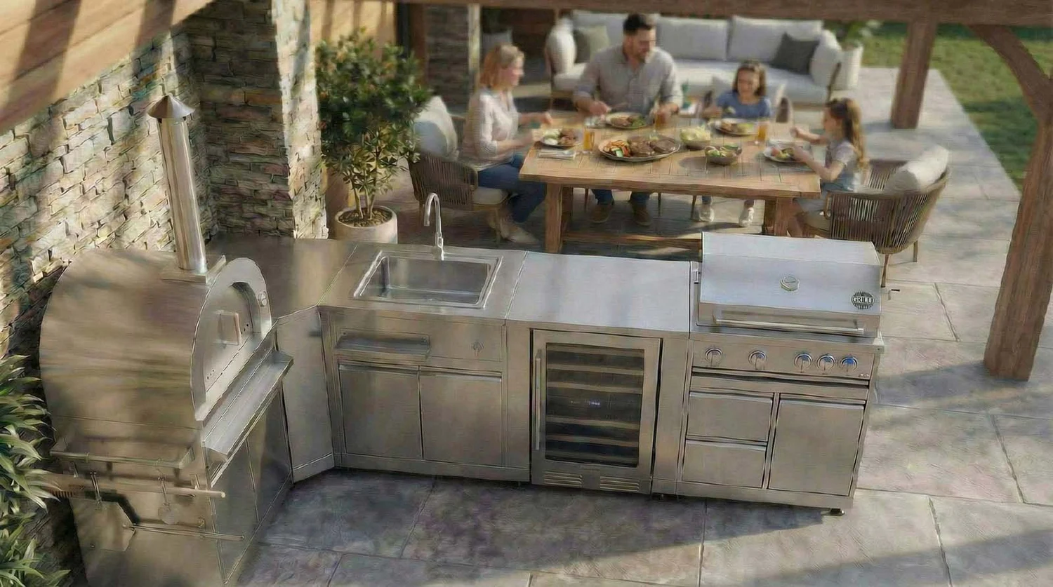 Кутовий модуль GRILLI 777337 66x66x96,3 см нержавіюча сталь