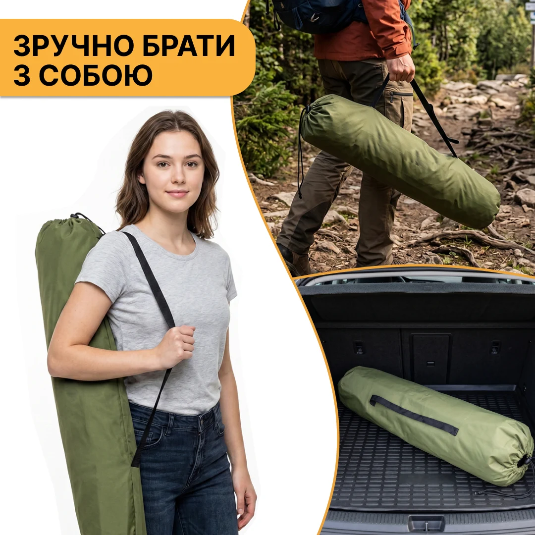 Армійська похідна розкладушка LB-MC-B1-AGR до 150 кг сталь зелена