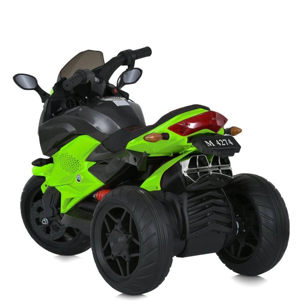 Дитячий електромотоцикл Bambi Racer M 4274ELR 108x57x76 см екокожа до 30 кг