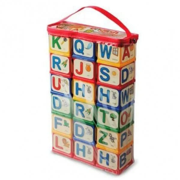 Дитячі розвиваючі кубики English Alphabet 71054 18 кубиків екологічні 7х7 см різнобарвні