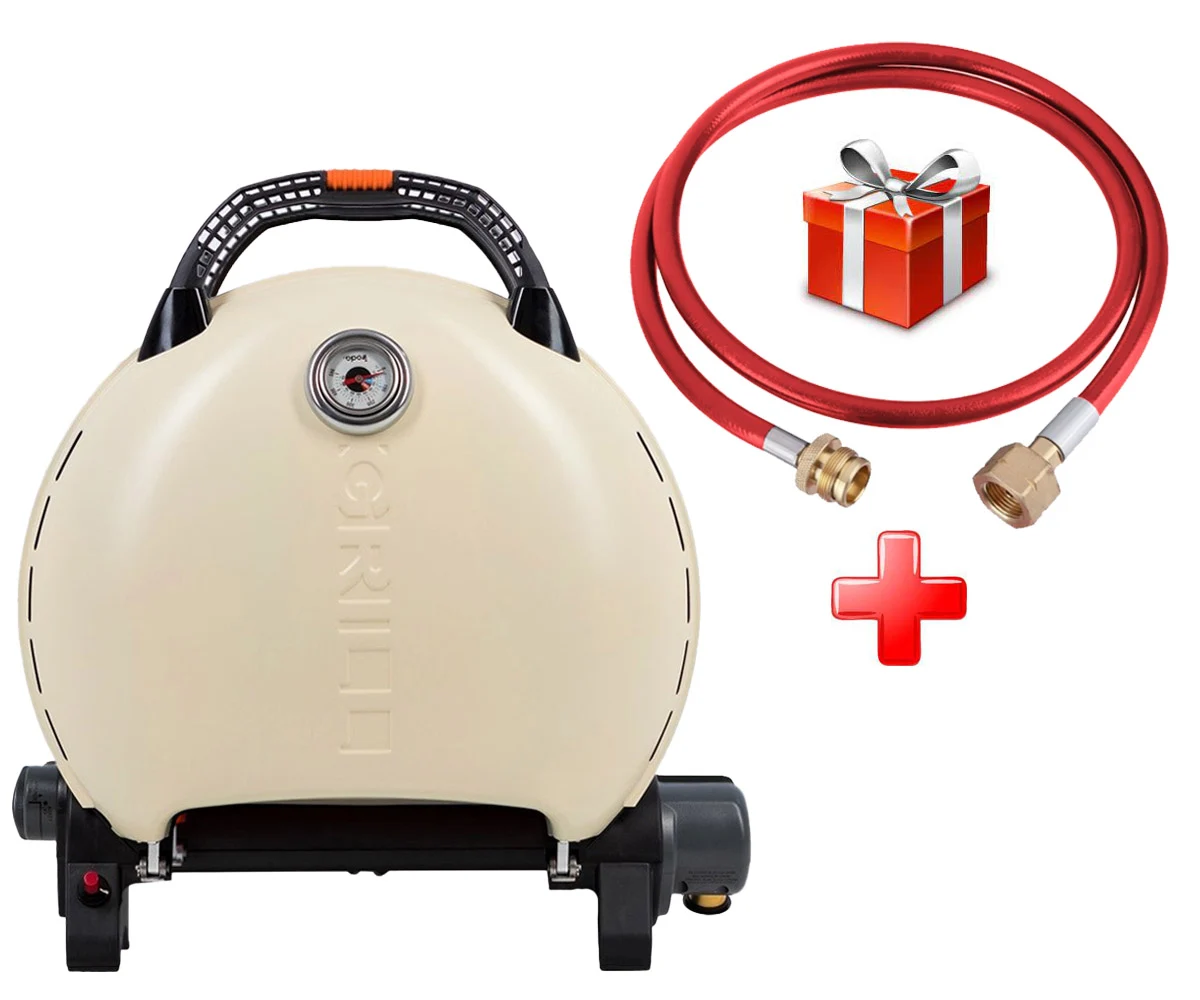 Портативний газовий гриль O-Grill 600T 58,5х21,5х56,7 см металевий кремовий