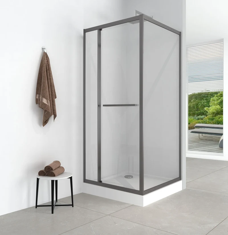 Душова кабіна Mixxus Style SCT01 квадратна 90x90x200 см прозоре скло 6 мм графітовий алюміній