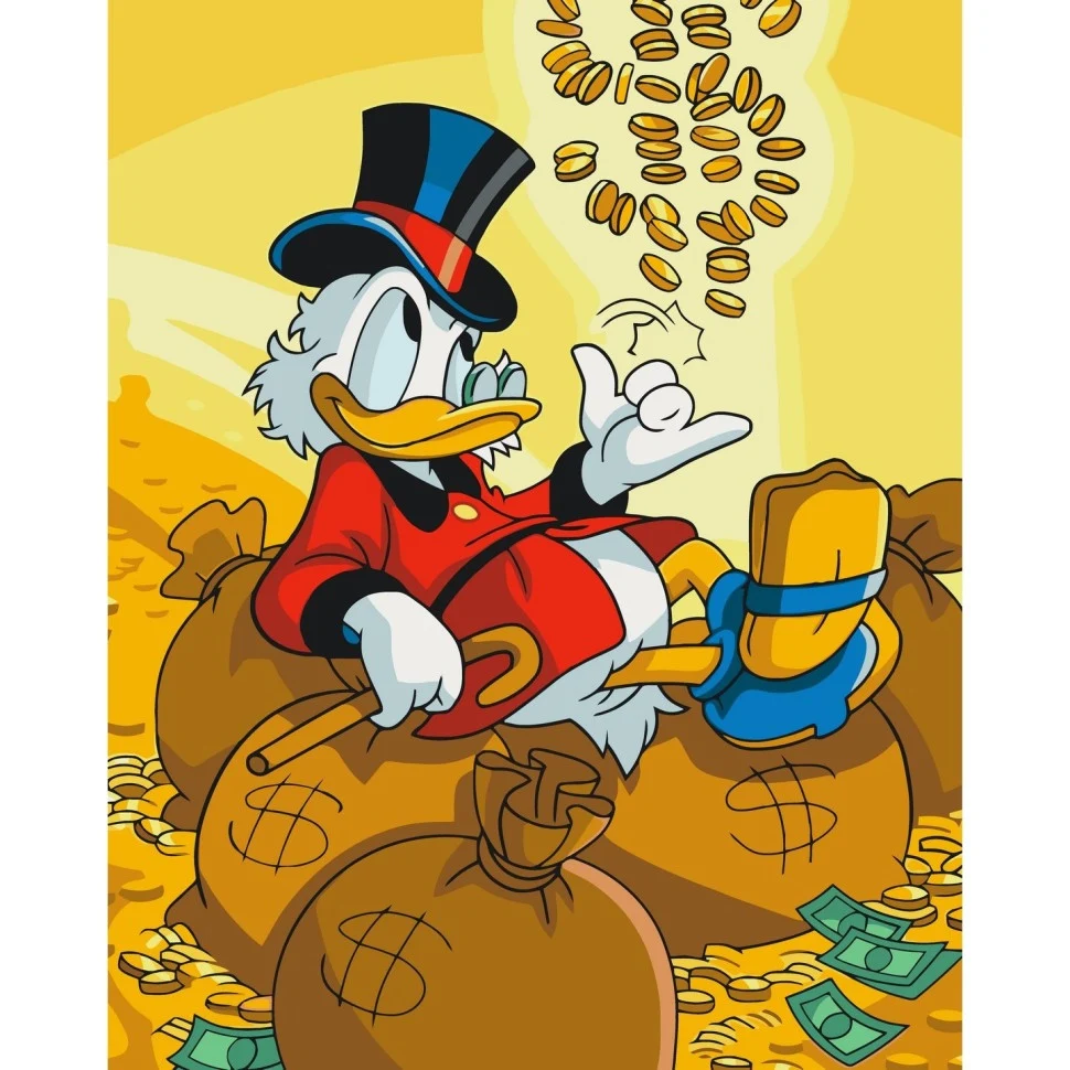 Картина по номерам 40х50 см Полотно 21 кольорів Вертикальна Scrooge McDuck