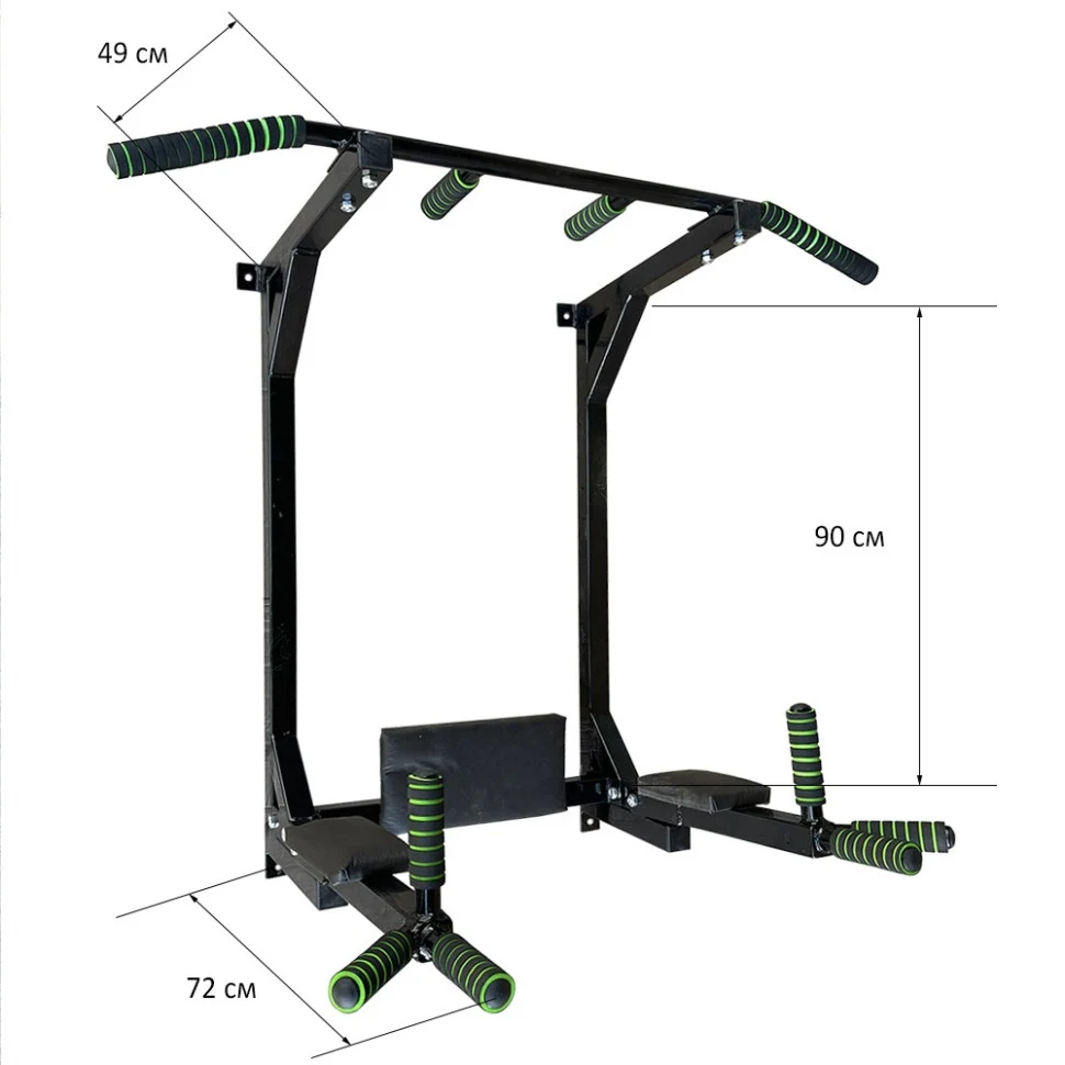 Тренажёр турник с поднимающимися брусьями 4 в 1 Iron Pro NE-TR-5B сталь 110х49х27 см чёрный
