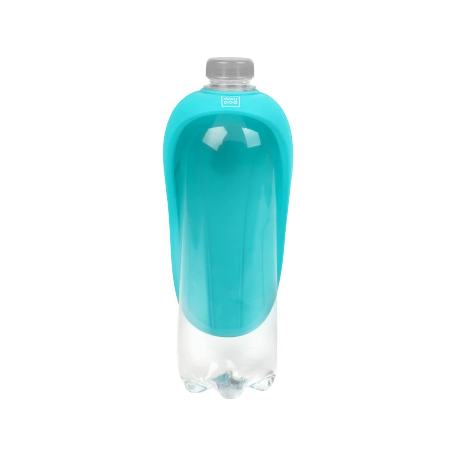 Поїлка-насадка на пляшку WAUDOG Silicone 165х90 мм силіконова блакитна