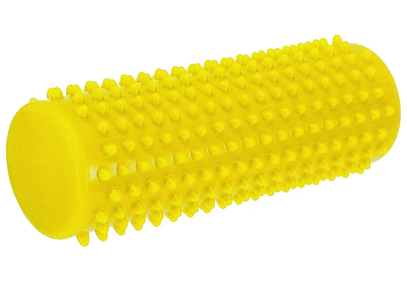 Масажний циліндр EasyFit Spindle шипований ПВХ 15х5 см жовтий надувний