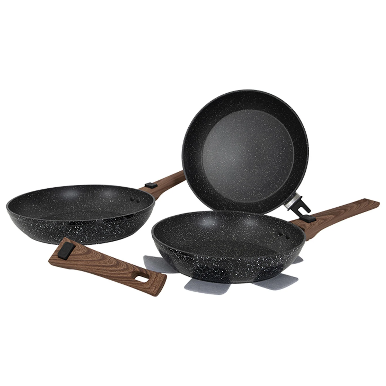 Набір сковорідок Gimex Frying Pan Set 3 предмета 22х24х26 см алюміній чорний