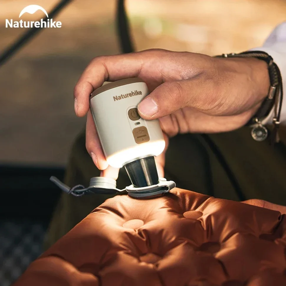 Міні насос - вентилятор - нічник Naturehike CNK2300DQ022 60х47 мм ABS-пластик бежевий