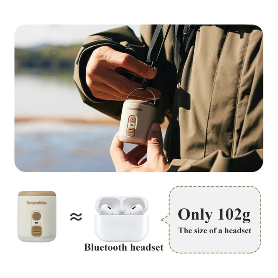 Міні насос - вентилятор - нічник Naturehike CNK2300DQ022 60х47 мм ABS-пластик бежевий