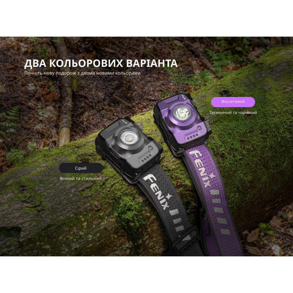 Налобний ліхтар Fenix HL12R V2.0 500 лм алюмінієвий 56x40x31,9 мм фіолетовий