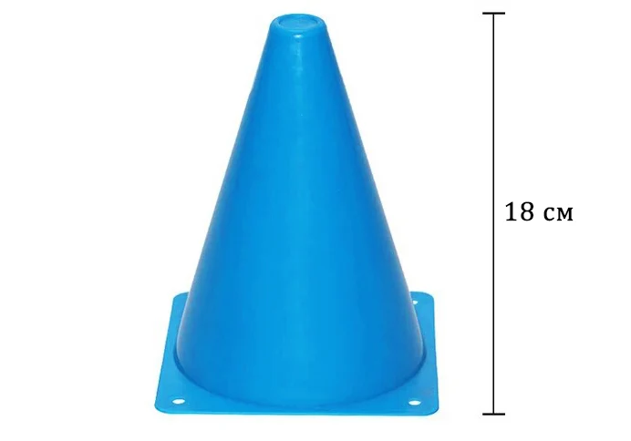 Конус-фішка EasyFit 17 см PVC синя для футболу