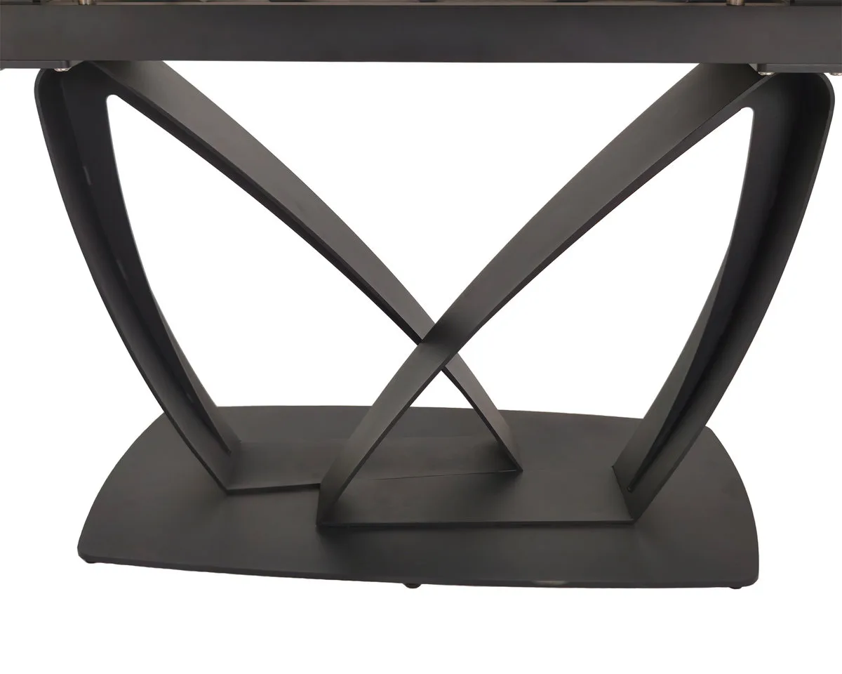 Стіл обідній TYLER CERAMIC розкладний 160(240)x90 см кераміка білий мат/залізо чорне