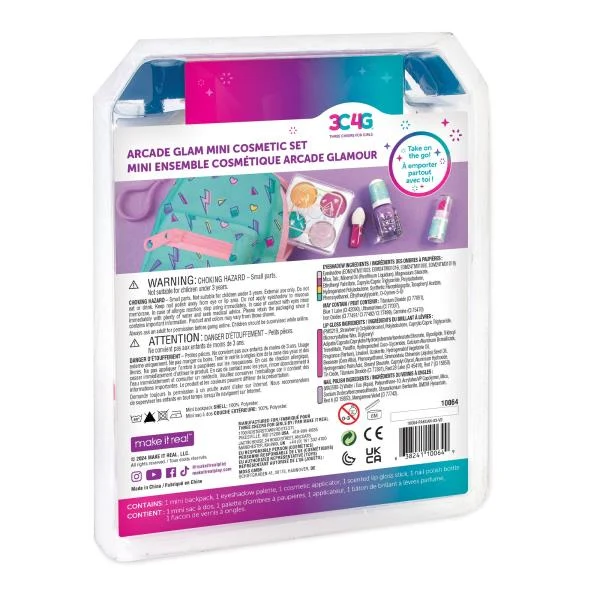 Набір косметики для дітей Make it Real Візьми з собою 3 в 1 Палетка тіней, лак, блиск Рюкзачок Цукерка