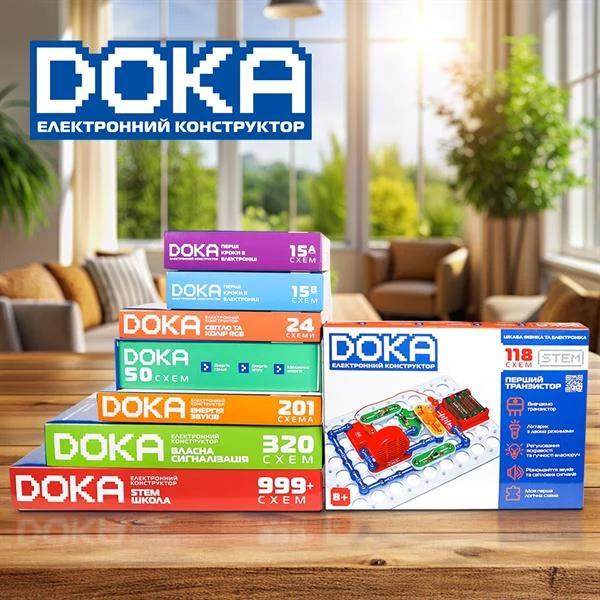 Електронний конструктор Doka Перший транзистор 118 схем пластик різнобарвний