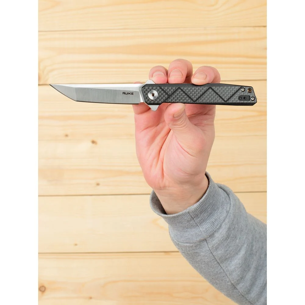 Складаний ніж Ruike P127-CB 9,1 см 14C28N G10 карбон чорний