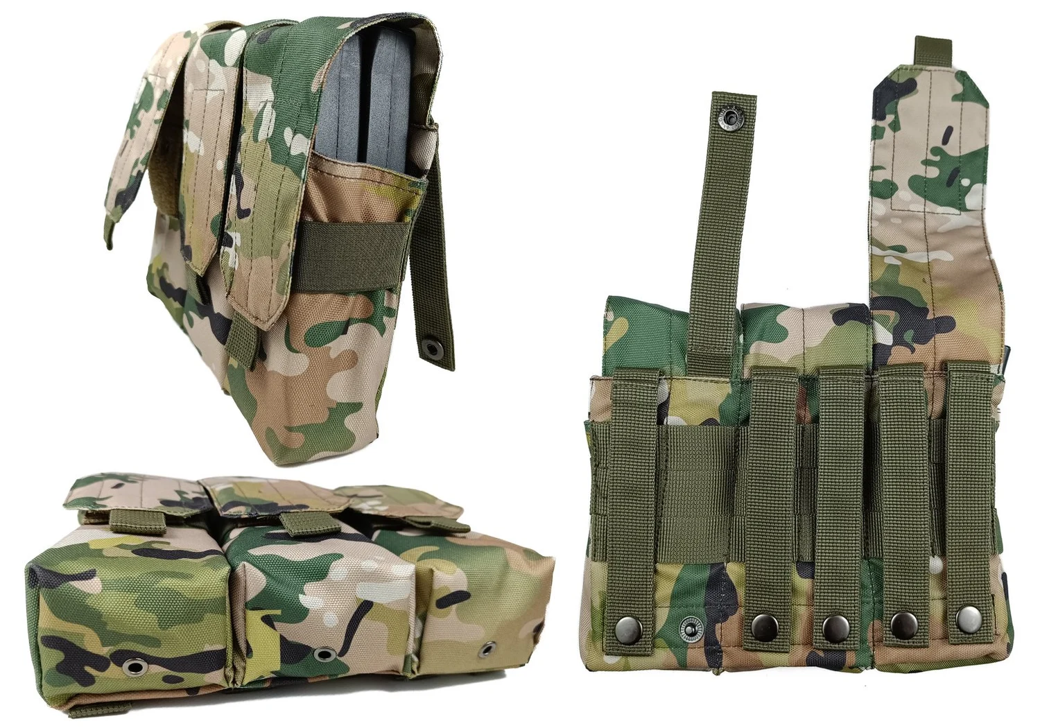 Підсумок тройний для 6 магазинів АК/РПК MOLLE Cordura 1050 30х см мультикам