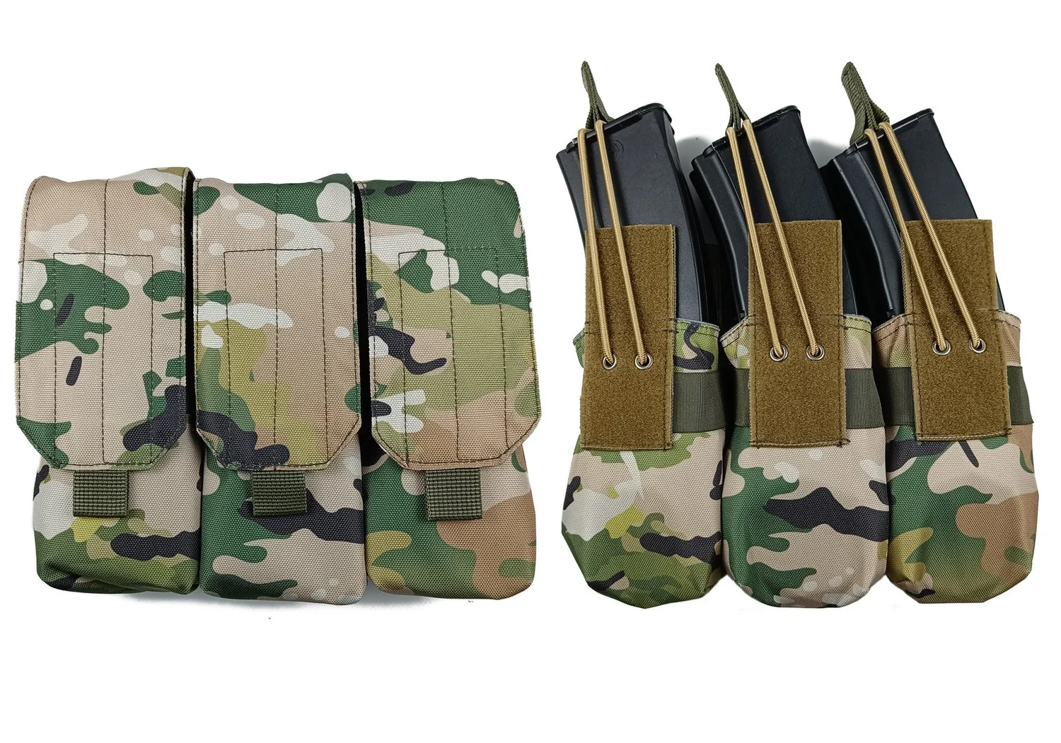 Підсумок тройний для 6 магазинів АК/РПК MOLLE Cordura 1050 30х см мультикам