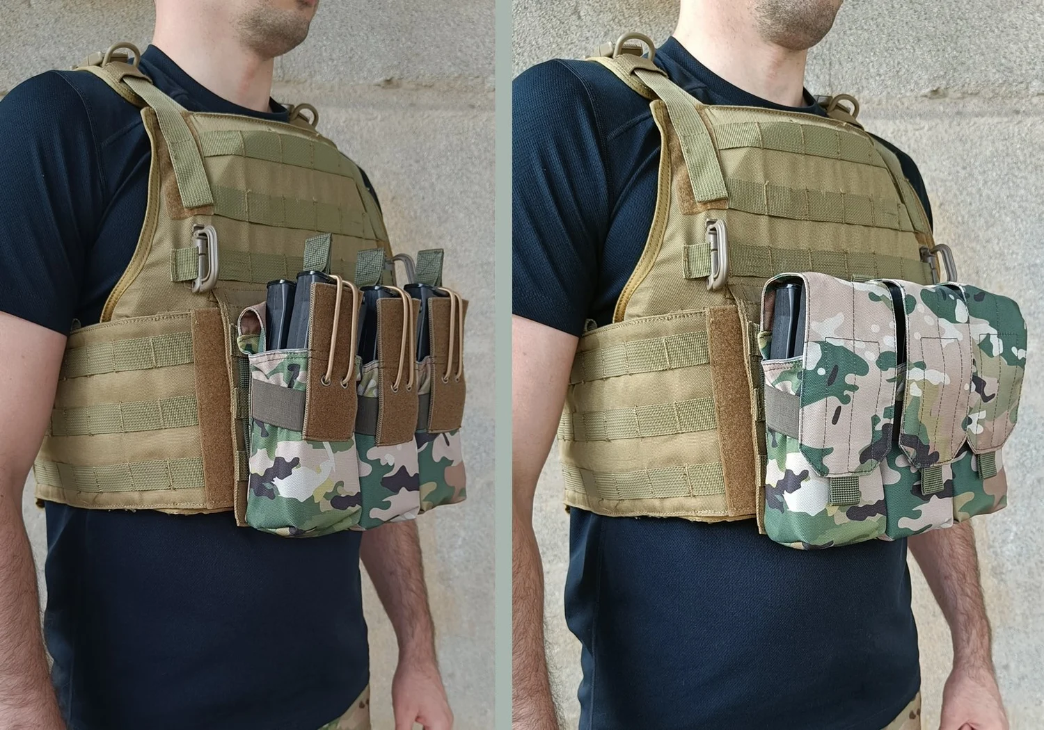 Підсумок тройний для 6 магазинів АК/РПК MOLLE Cordura 1050 30х см мультикам