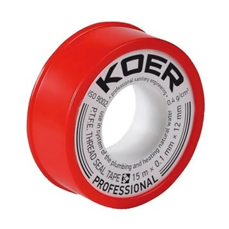 Фум-стрічка Koer ST-01 15м х 0,1мм х 12мм Тефлон біла