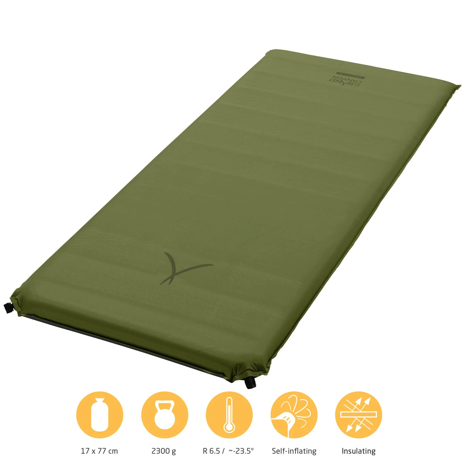 Килимок самонадувний Grand Canyon Hancock 7.5 XW 75 мм 75D Micro Brushed Polyester Nutria Brown