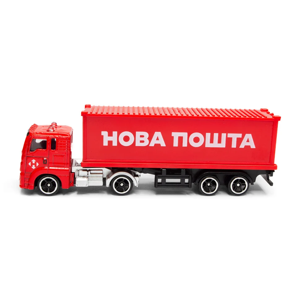 Автомодель фура 1:64 метал, пластик різнобарвний 16х5,5х6 см з відкриваючими дверима