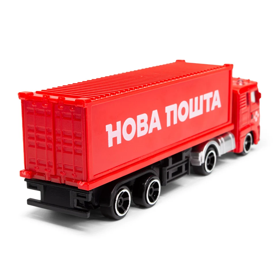 Автомодель фура 1:64 метал, пластик різнобарвний 16х5,5х6 см з відкриваючими дверима