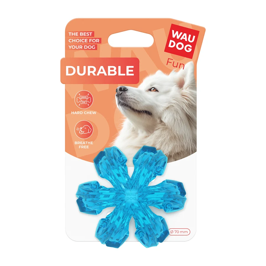 Іграшка для собак WAUDOG Fun Durable м'яч дихаючий термопластична гума 70 мм блакитний