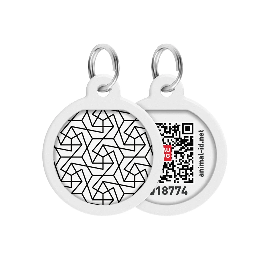 Адресник металічний WAUDOG Smart ID з QR паспортом Д 25 мм Геометрія