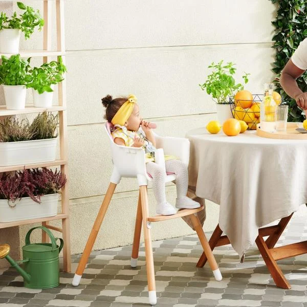 Стільчик для годування Kinderkraft Sienna 5-точковий ремінь безпеки 57х51х83 см рожевий