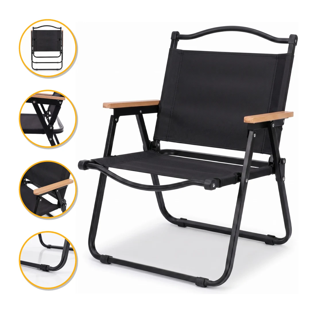 Складное туристическое кресло LEOBRO Camp LB-1074 55х53х79 см Полиэстер 600D Черное