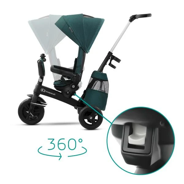 Триколісний велосипед Kinderkraft Easytwist зелений магнієвий сплав 73x43x28,5 см