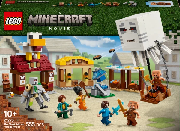 Конструктор LEGO Minecraft Напад на село з повітряною кулею Ґаст 555 деталей Пластик Різнобарвний