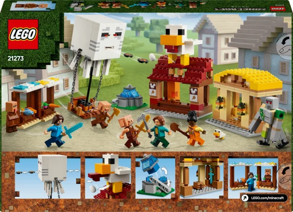 Конструктор LEGO Minecraft Напад на село з повітряною кулею Ґаст 555 деталей Пластик Різнобарвний