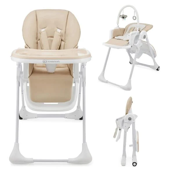 Стільчик для годування Kinderkraft Tummie 55,5х64,5х101 см бежевий з регулюванням висоти