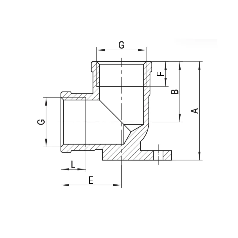 Водорозетка Koer KF.V06FF 1/2" латунь внутрішня-зовнішня різьба