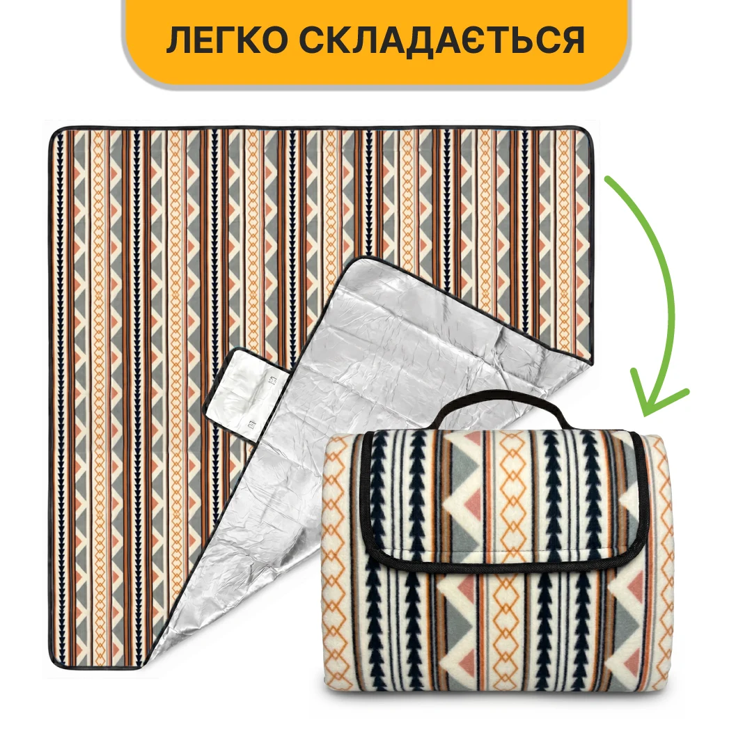 Килимок водонепроникний LEOBRO LB-1092 200х200 см фліс, губка, алюмінієва плівка