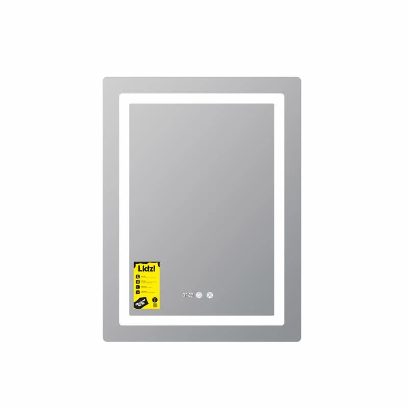 Дзеркало настінне Lidz Kubis KU2 600х800 з LED-підсвічуванням Touch, антизапотіванням, біле