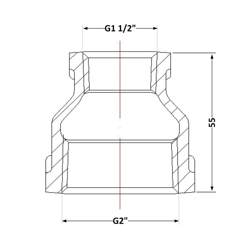 Муфта редукційна 2"x1,5" чавунна для водопроводу