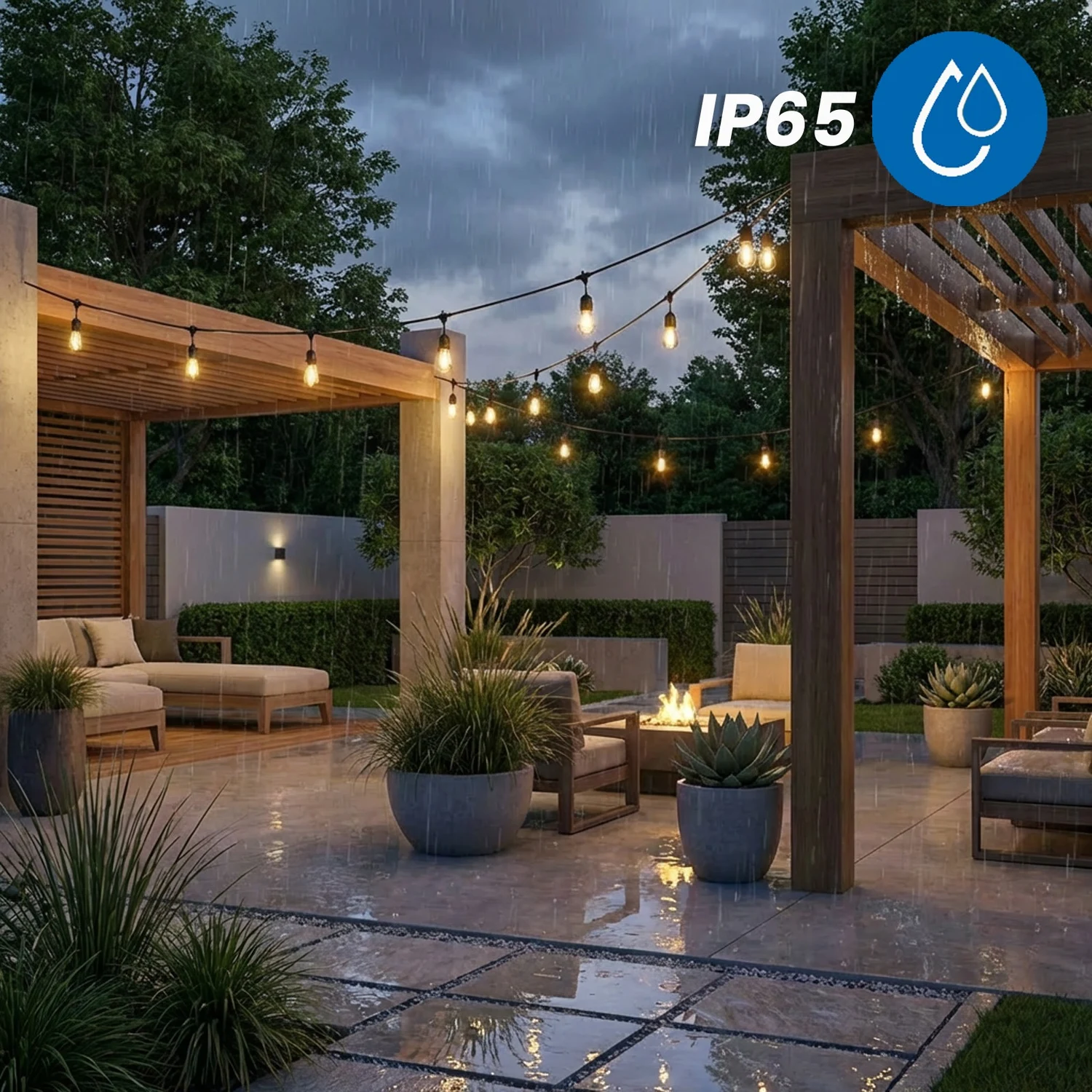 Сонячна LED гірлянда Lumiled SOLENA 20 м 40 ламп E27 USB-C тепле світло 2700K IP65